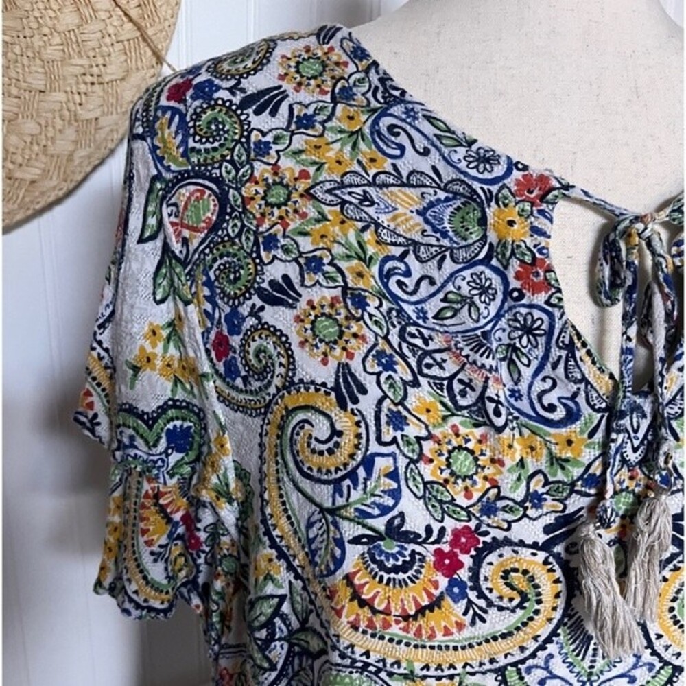 Colorful Rafaella Peasant Style Blouse - Picture 2 of 5